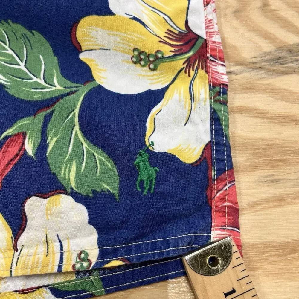 Polo Ralph Lauren Swim Trunks Mens 38 Floral Hawaiian Mesh Lined Drawstring